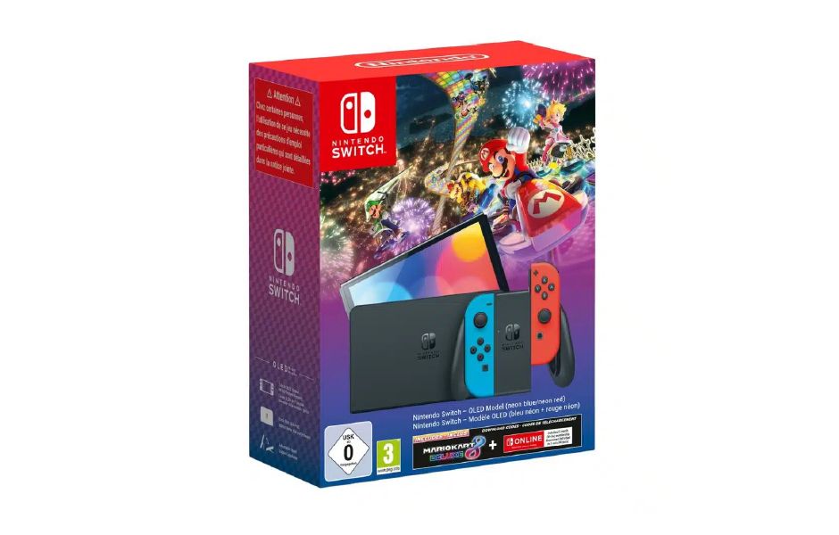 Nintendo Switch OLED - Mario Kart 8 Deluxe & 3 Months Online Membership