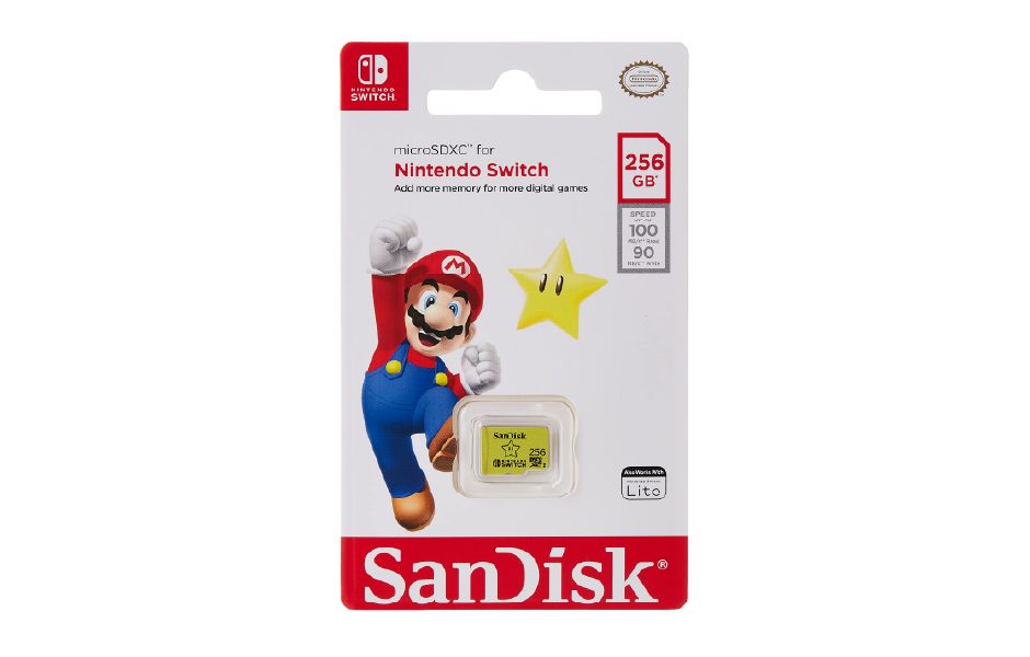 SanDisk 256 GB MicroSD Nintendo Switch Micro SDXC Memory Card for Switch & Switch Lite SDSQXAO - Mario Star 100MB/s