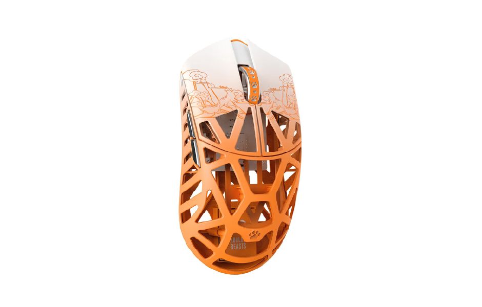WL Beast X Fabulous Beasts X 8k Magnesium Gaming Mouse - White & Orange