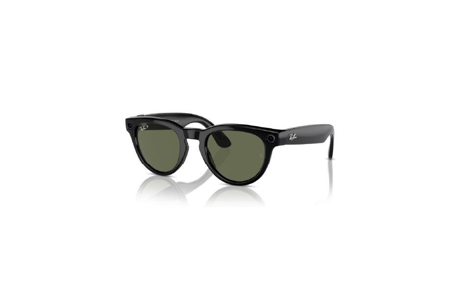 Meta Ray-Ban Headliner (Std) Smart Glasses - Shiny Black/Polarish G15 Green