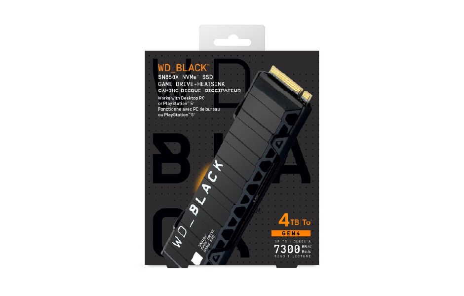 WD BLACK SN850X NVMe SSD - 4TB With Heatsink