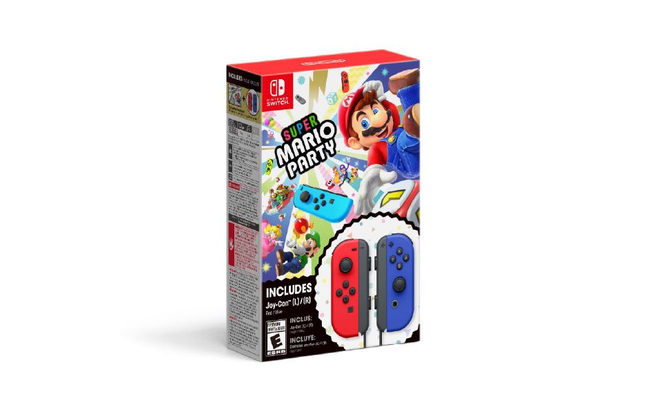 Nintendo Super Mario Party (Digital Code) + Joy-cons (Red/Blue) Bundle