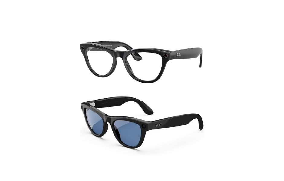 Meta Ray-Ban Skyler (Std) Smart Glasses - Shiny Black (Transitions Cerulean Blue)