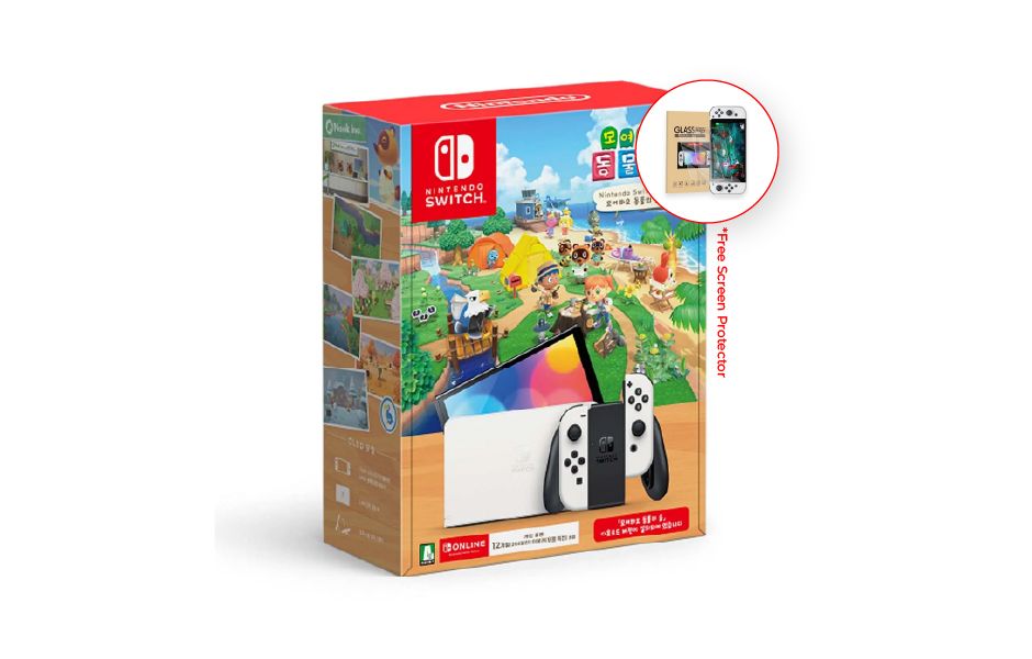 Nintendo Switch OLED White + Pre-Installed Animal Crossing (KR)