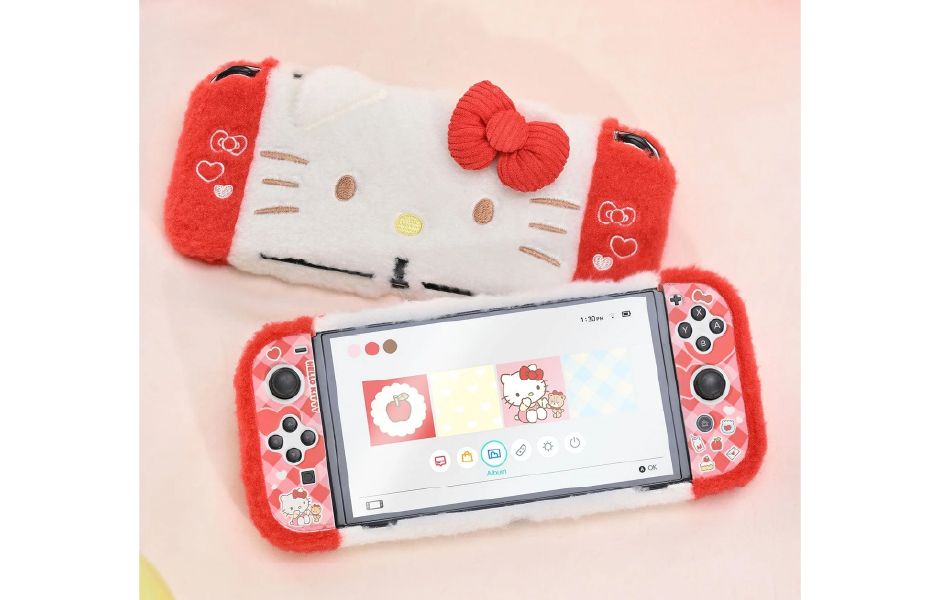 GeekShare Plush Hello Kitty Protective Case for Switch OLED