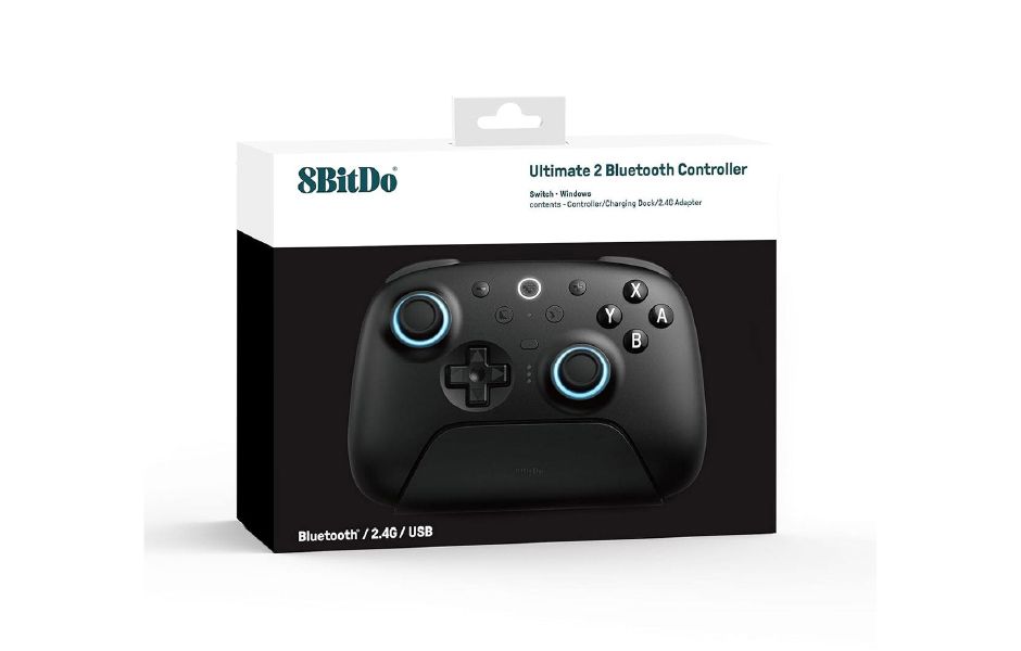 8BitDo Ultimate 2 Bluetooth Controller with Charging Dock - Black (PC/Switch)