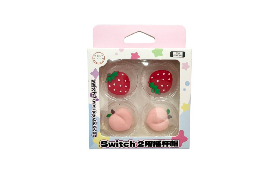 Akitomo Joy-Con Analog Cap 4 Pack - Strawberry & Peach