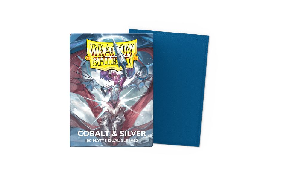 Dragon Shield 100 - Standard Deck Protector Sleeves - Dual Matte - Special Edition - Blue Silver - AT-15064