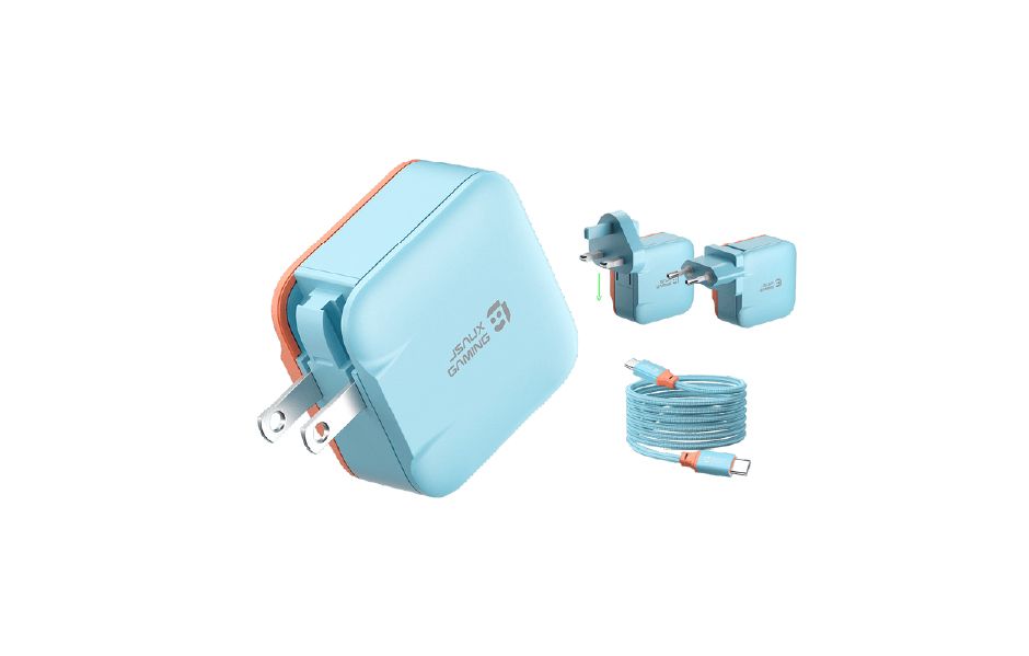 JSAUX 65W USB-C Foldable Charger (CH6505) - Blue & Orange