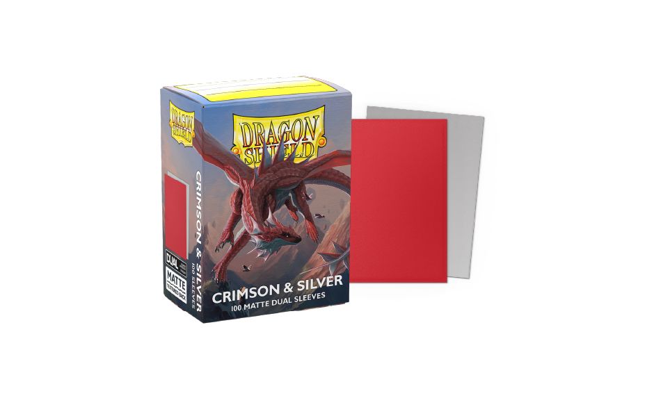 Dragon Shield 100 - Crimson & Silver - 100 Matte Dual Sleeves