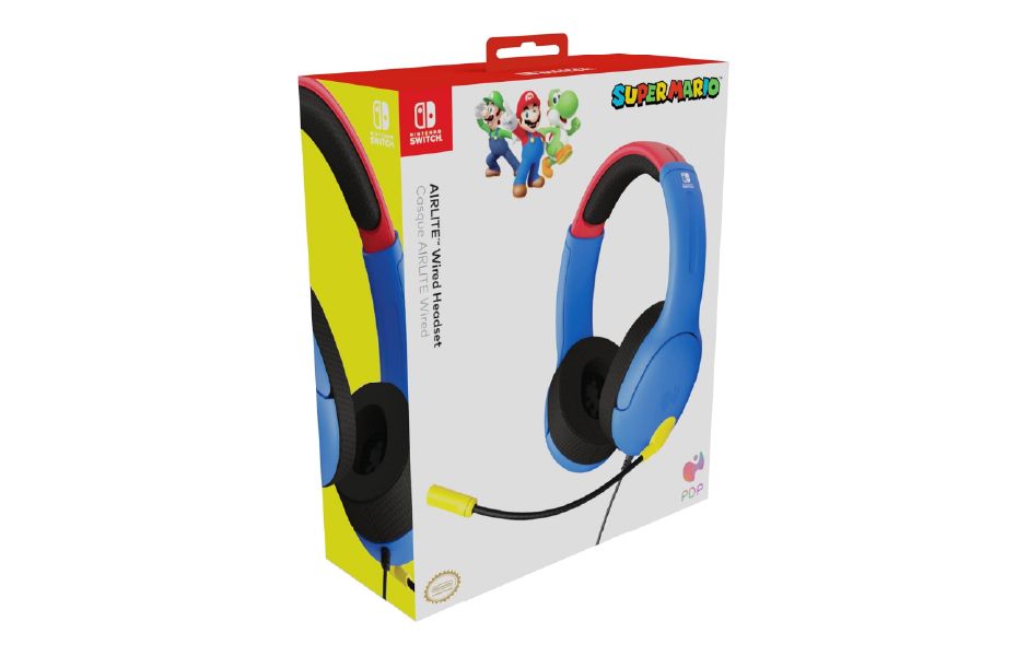 PDP Gaming AIRLITE Stereo Wired Headset - Mario 
